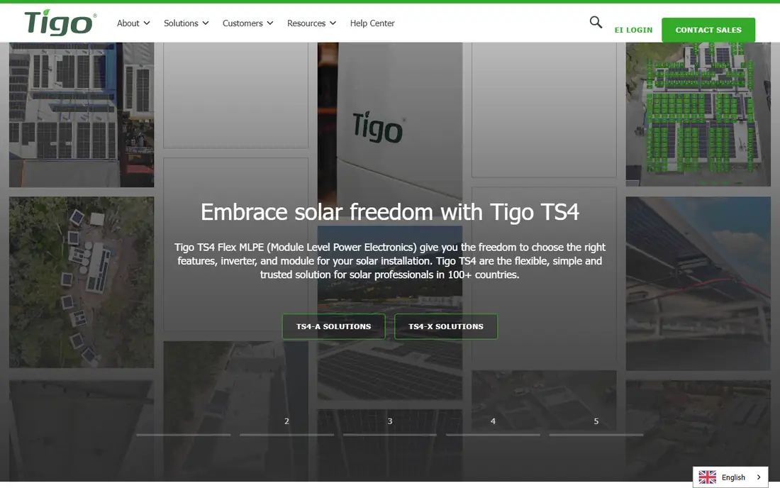 Tigo Energy Intelligence homepage