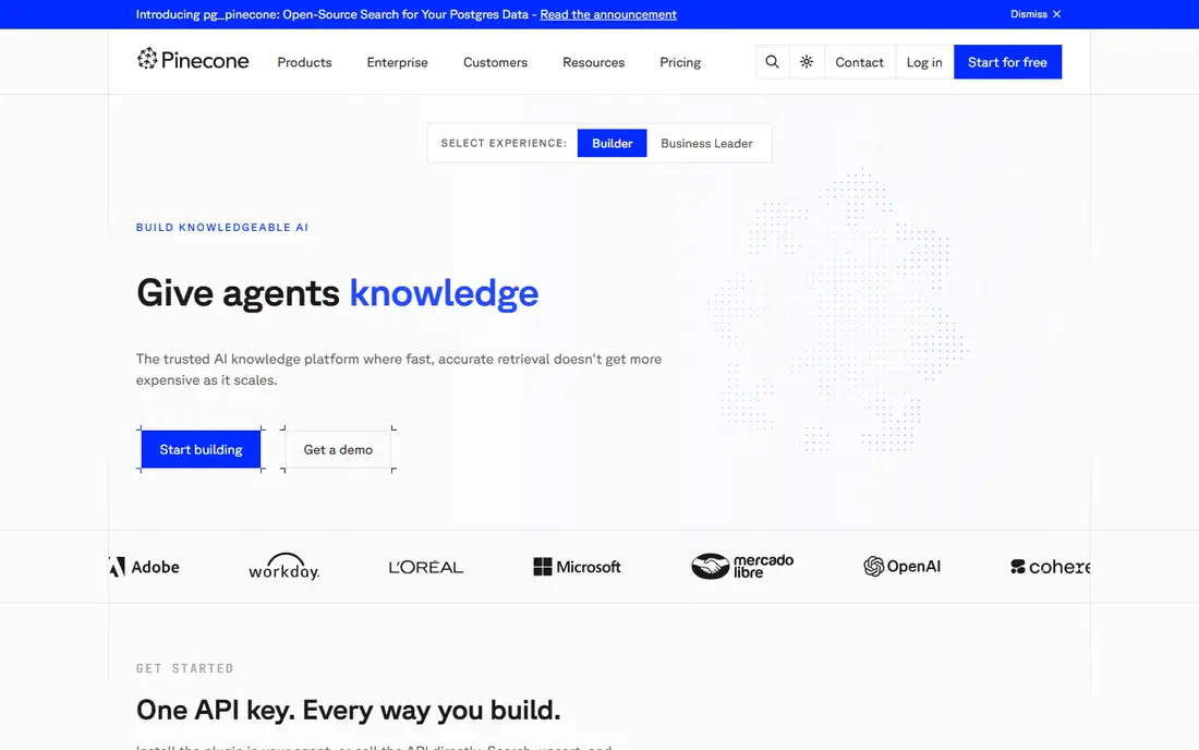 Pinecone homepage