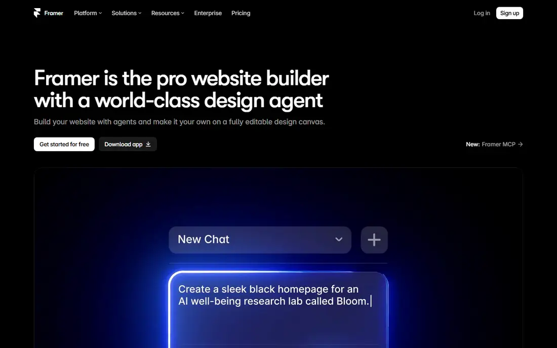 Framer homepage