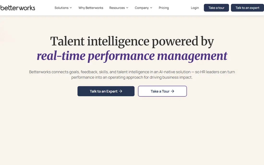Betterworks homepage