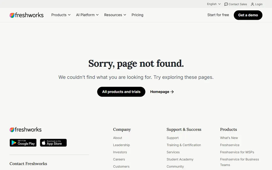 Freshsales homepage