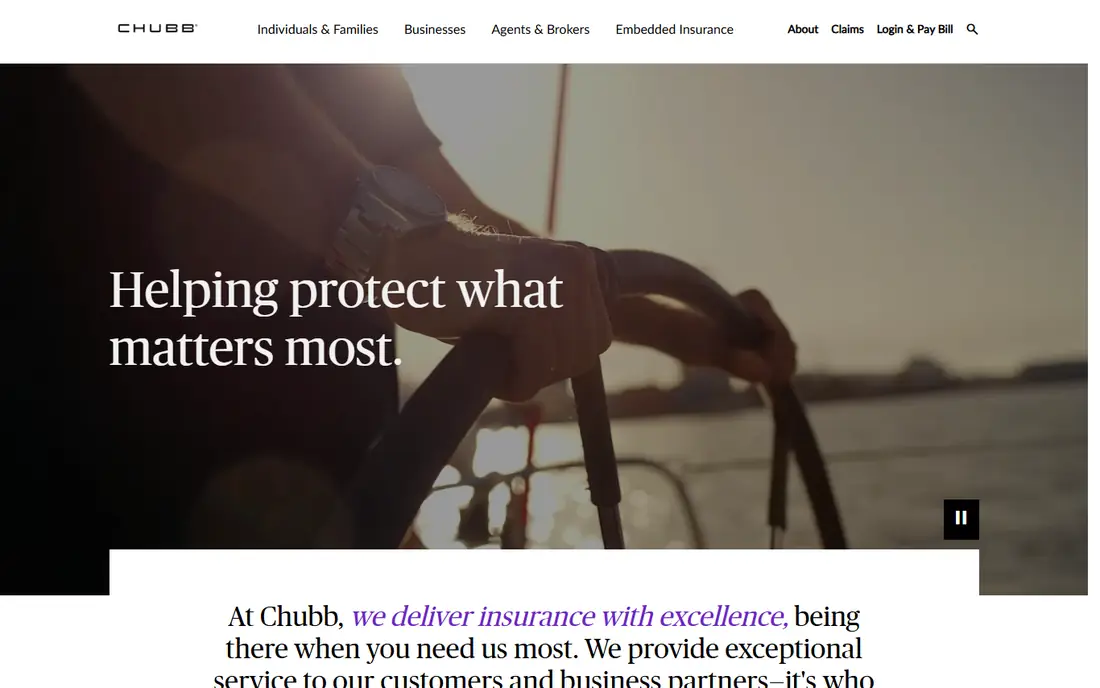 Chubb homepage