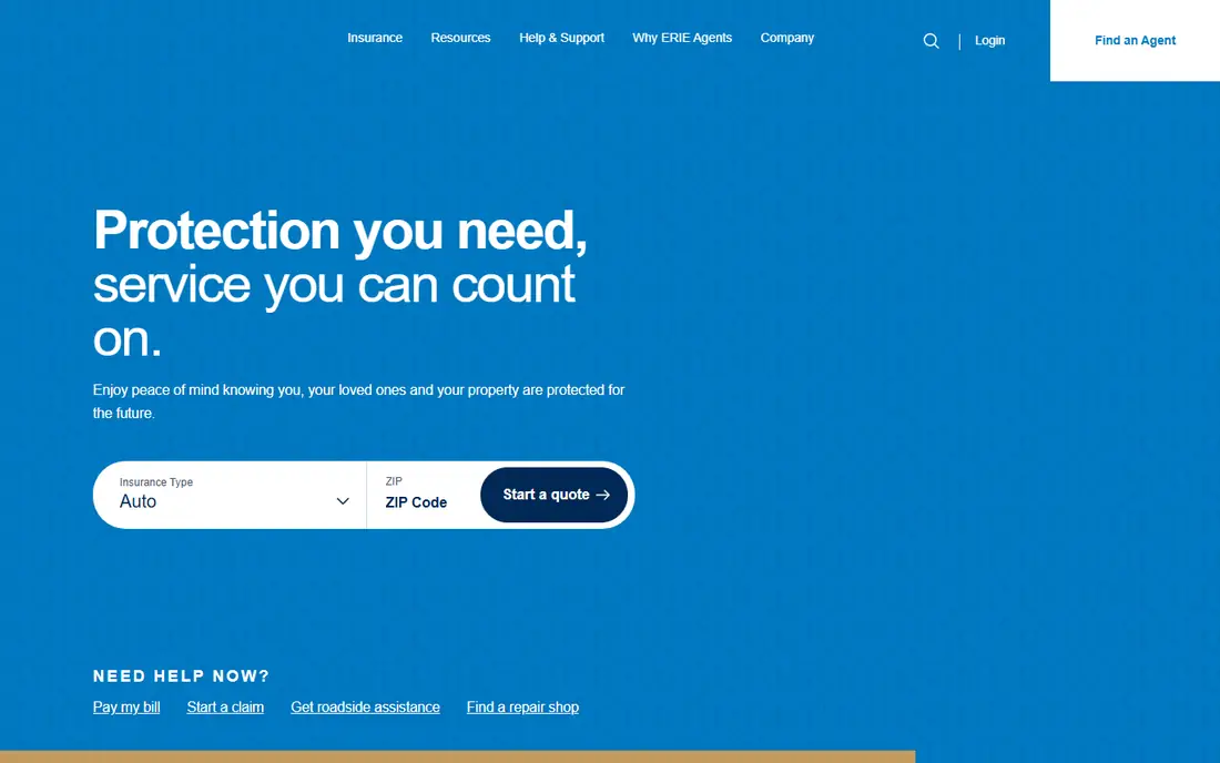 Erie Insurance homepage