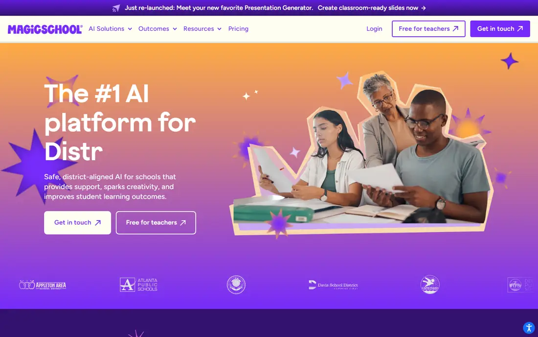 MagicSchool AI homepage
