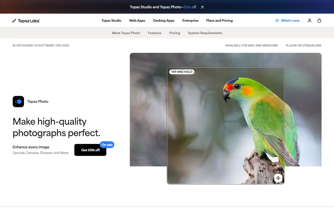 Topaz Photo homepage