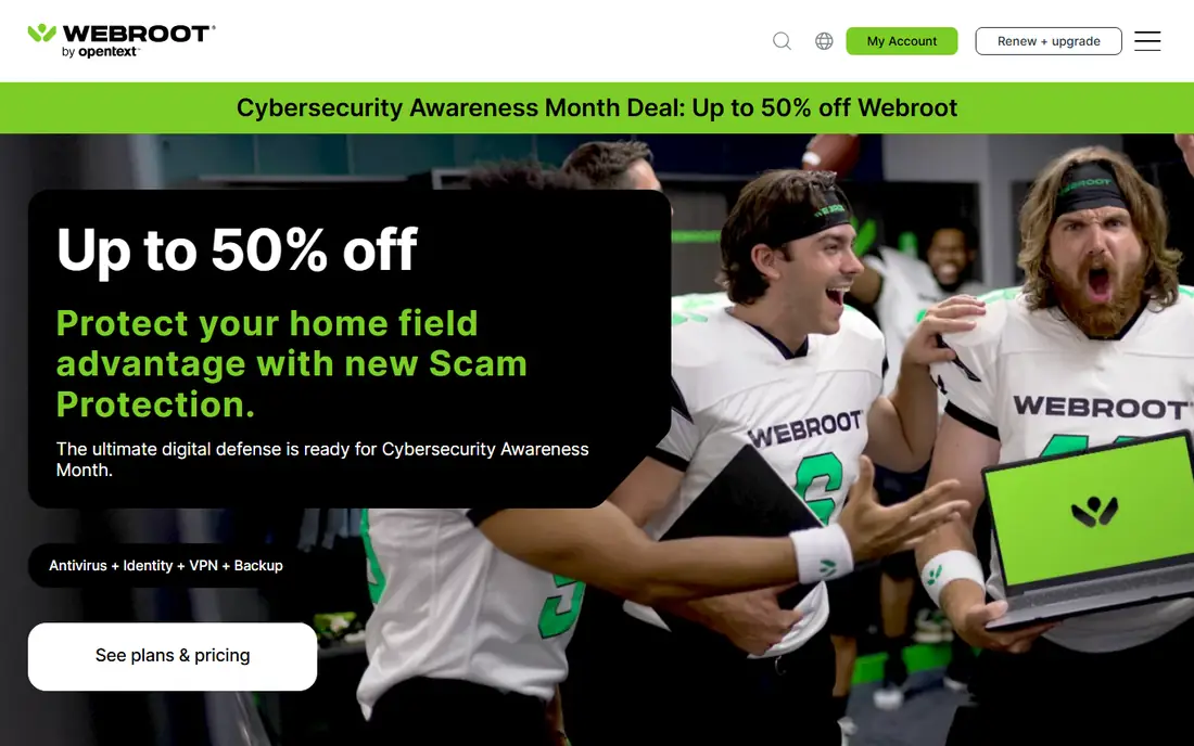 Webroot homepage