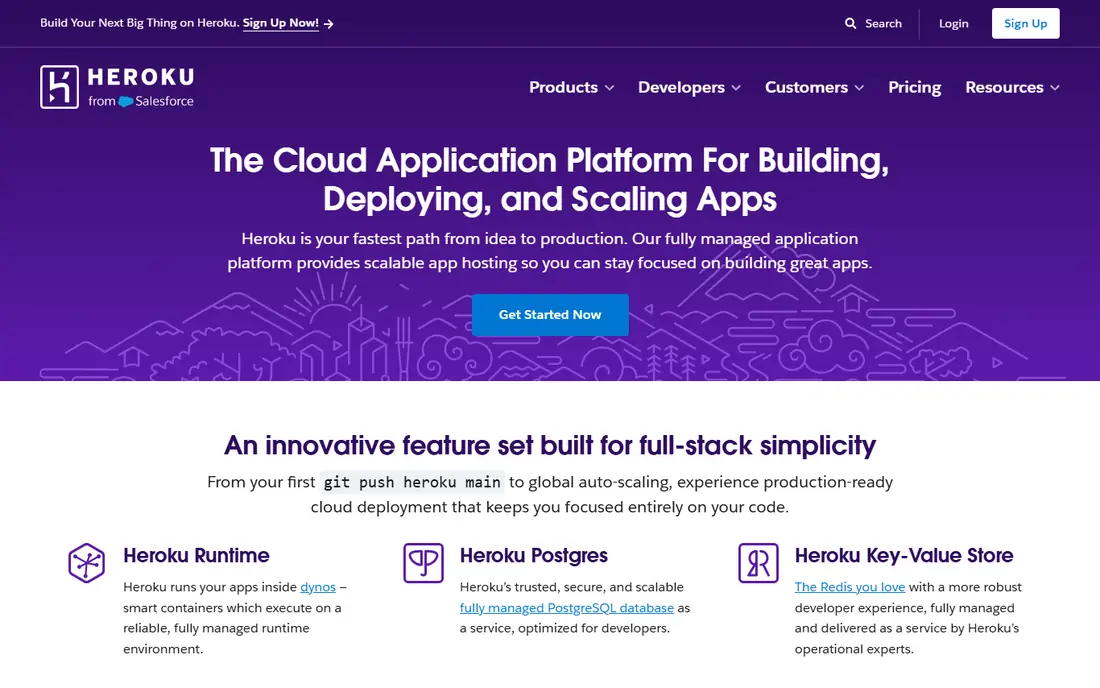 Heroku homepage