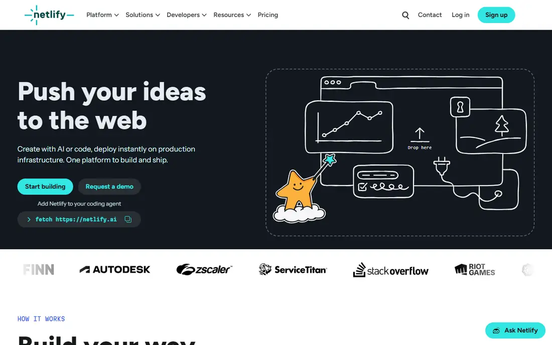 Netlify homepage