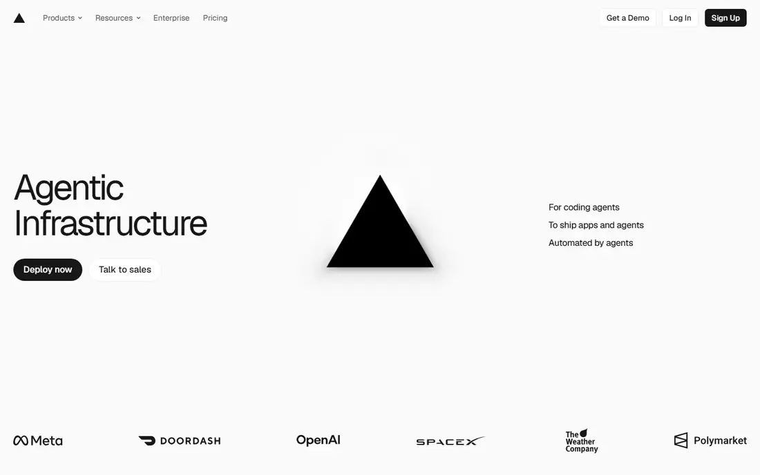 Vercel homepage