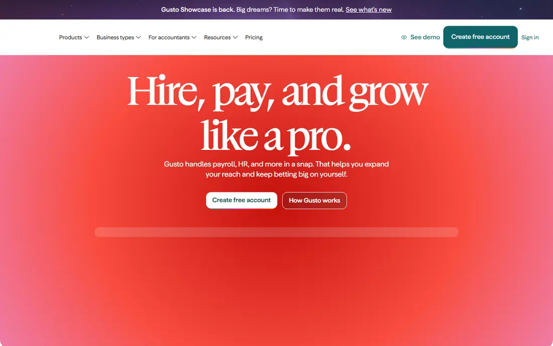 Gusto homepage