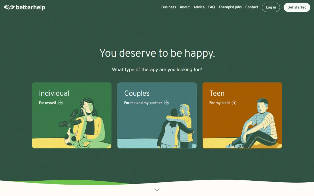 BetterHelp homepage