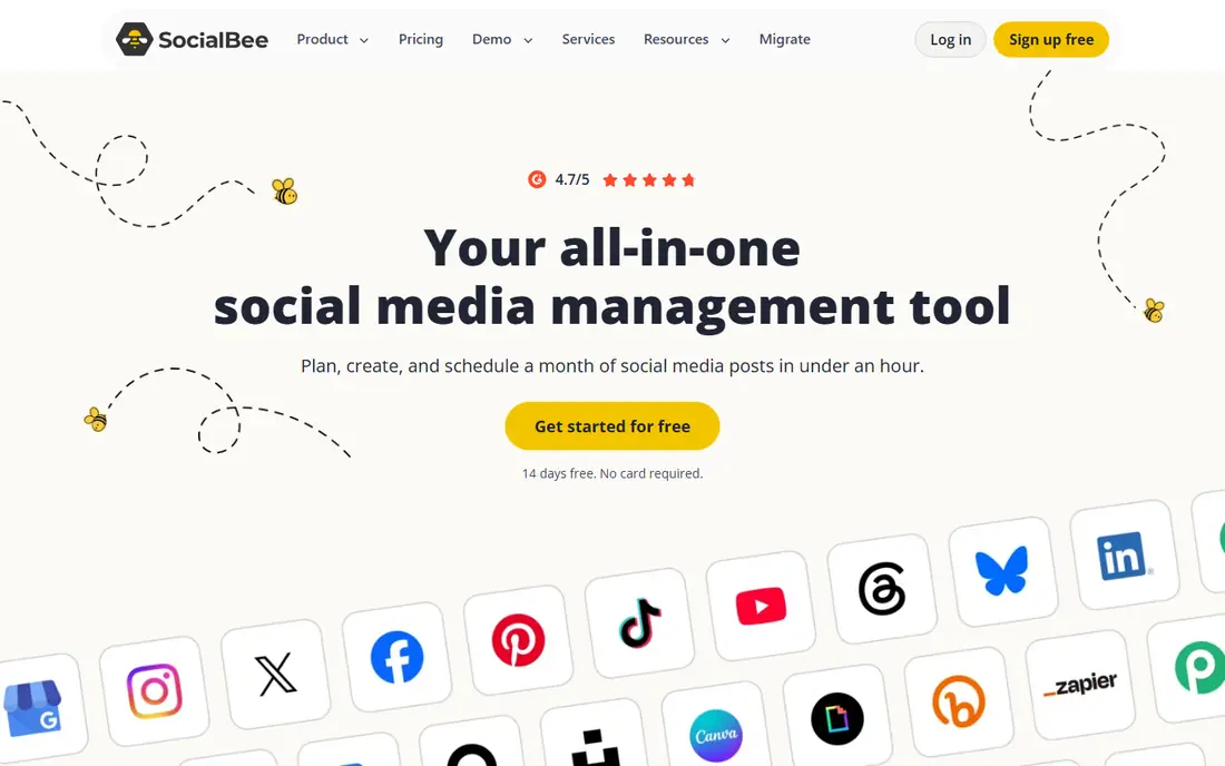 SocialBee homepage