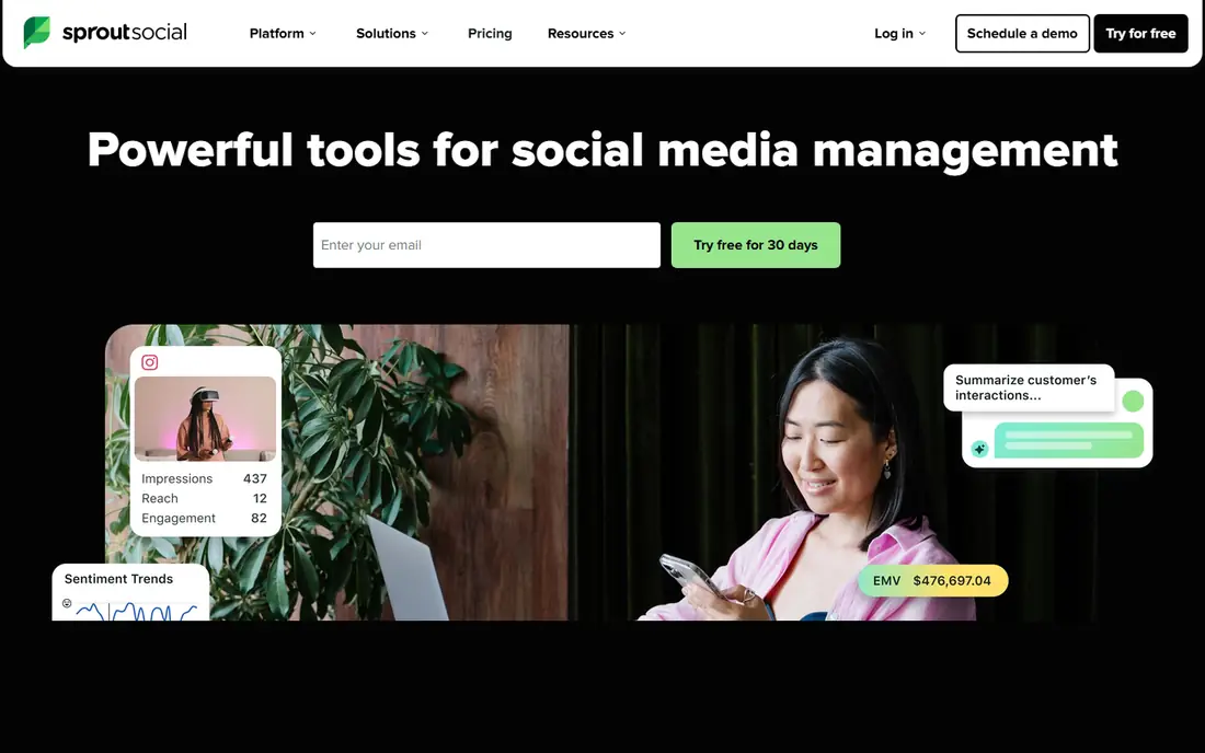 Sprout Social homepage