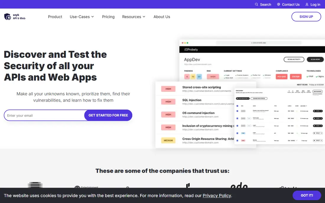 Probely homepage