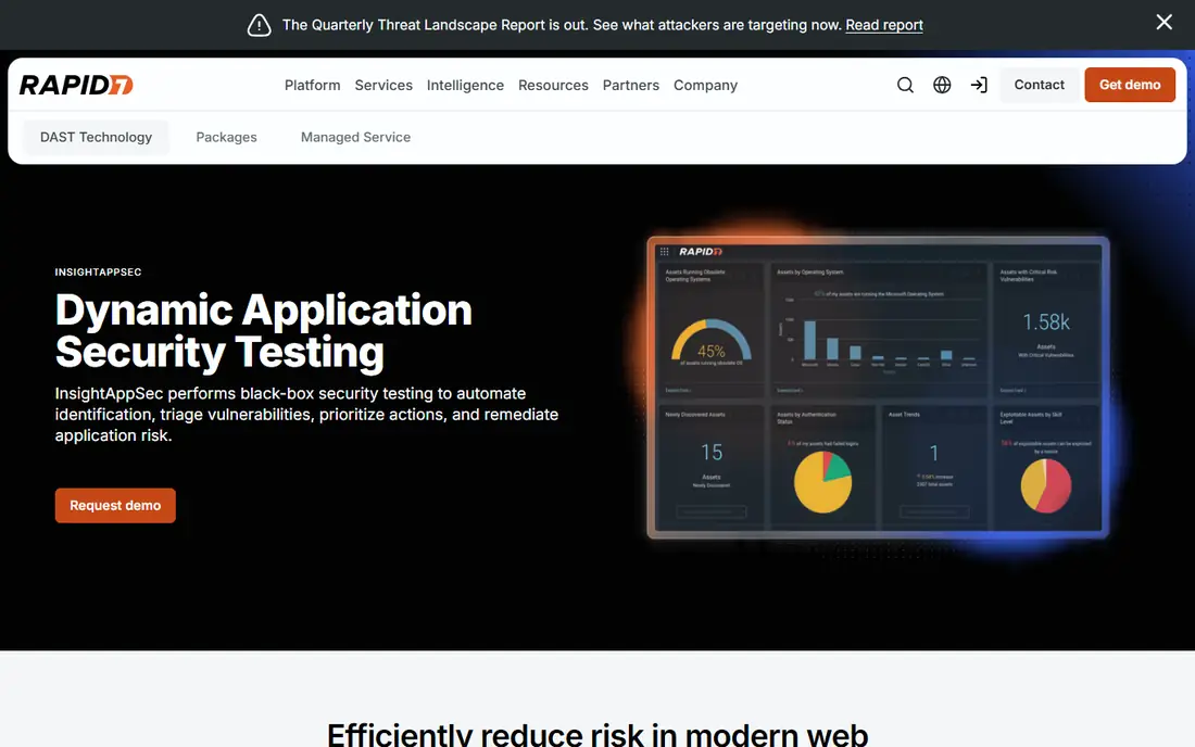 Rapid7 InsightAppSec homepage