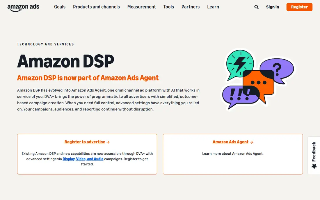 Amazon DSP homepage