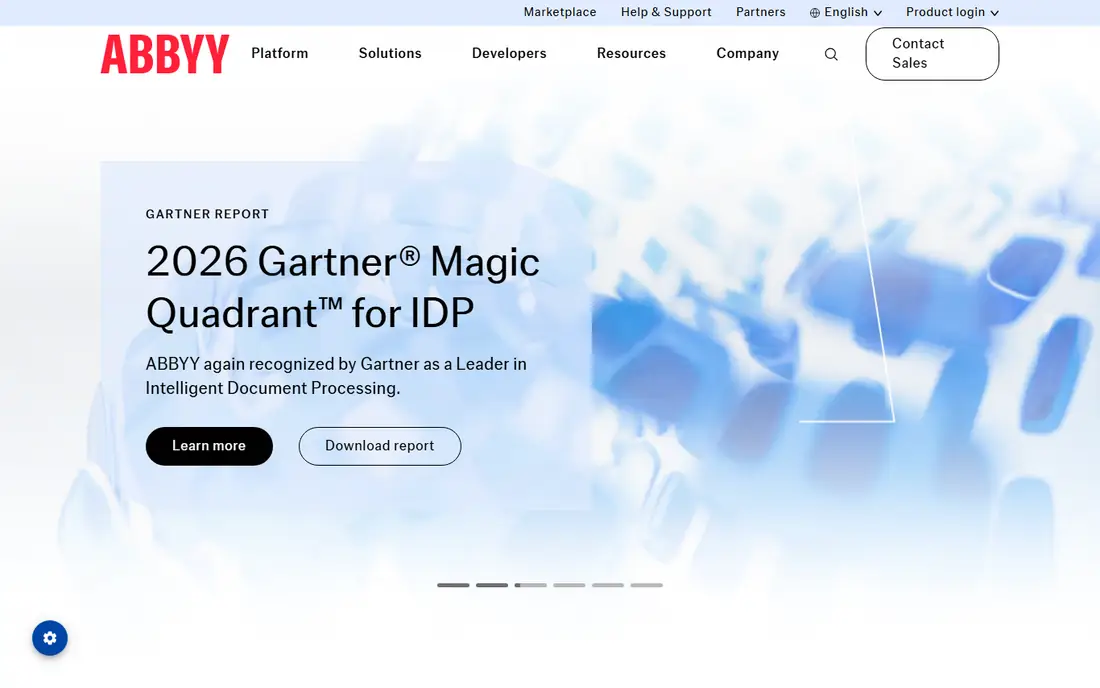 ABBYY Vantage homepage