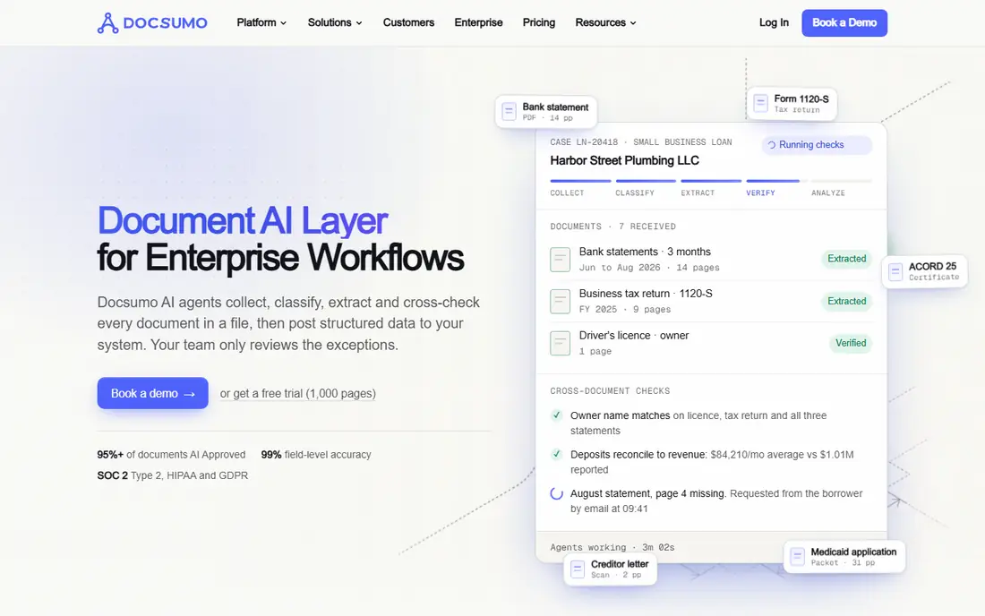 Docsumo homepage