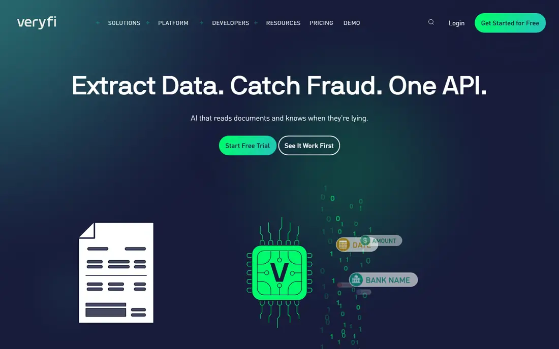 Veryfi homepage