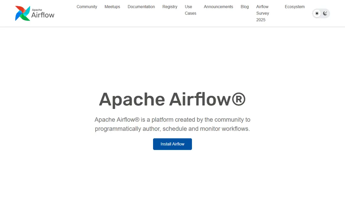 Apache Airflow homepage