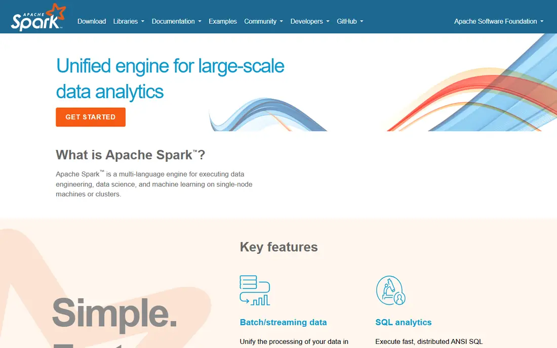 Apache Spark homepage