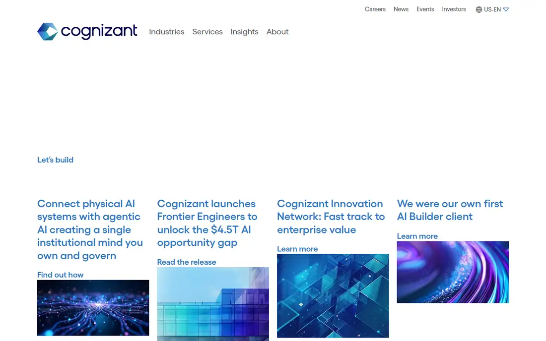 Cognizant homepage