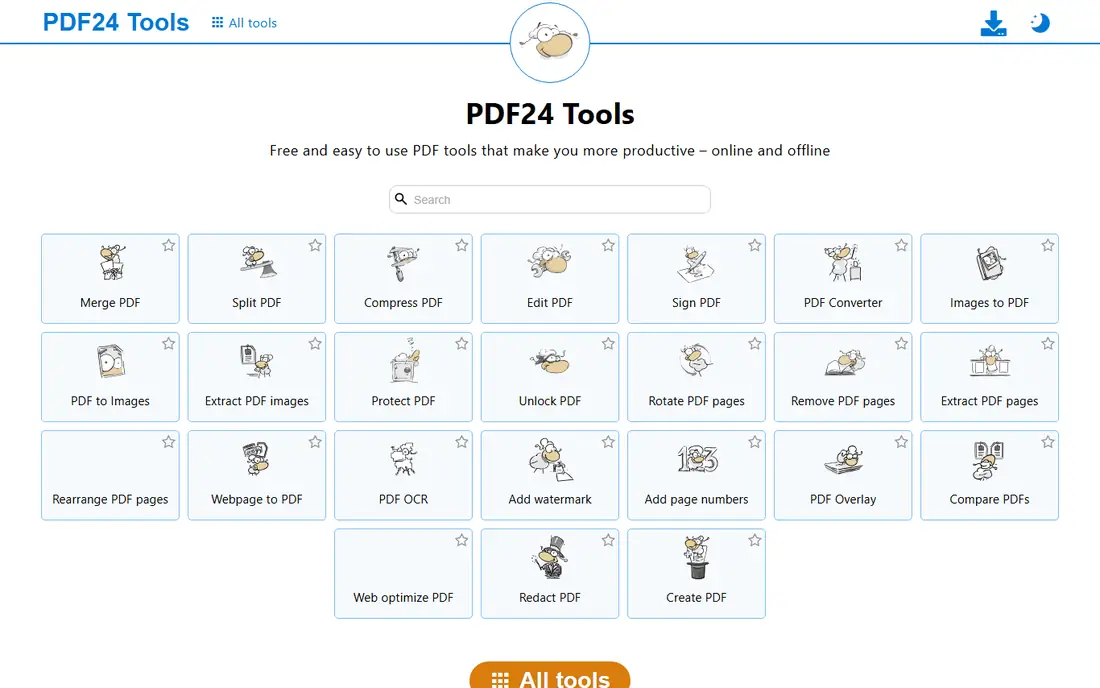 PDF24 Tools homepage