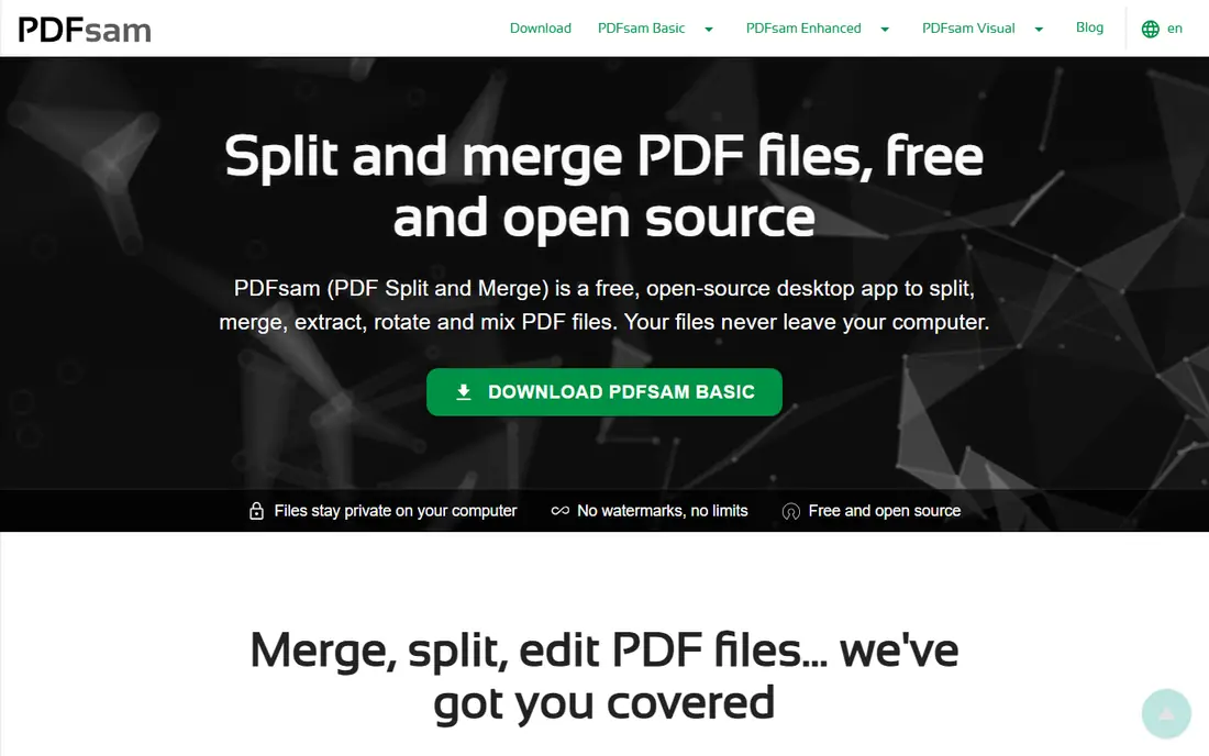 PDFsam Basic homepage