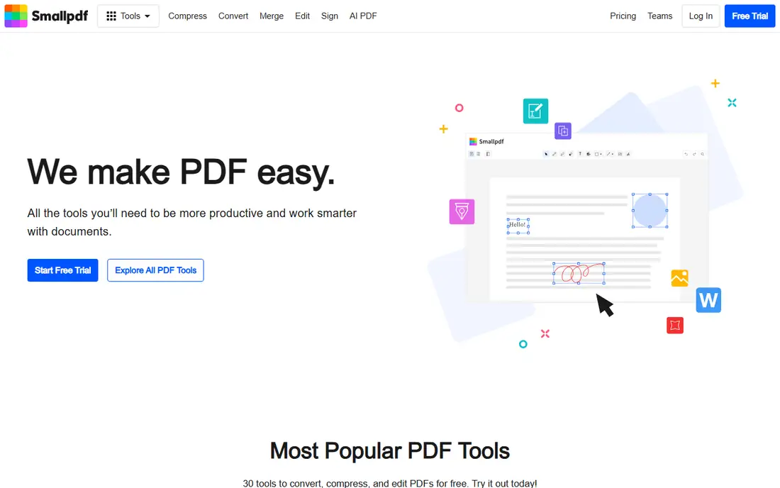 Smallpdf homepage