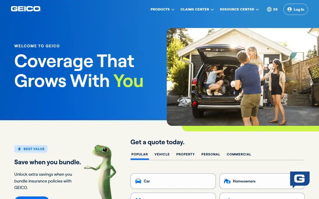 GEICO homepage