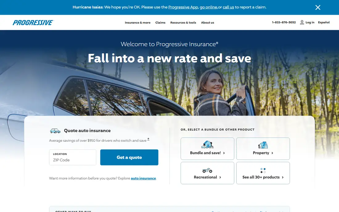 Progressive homepage