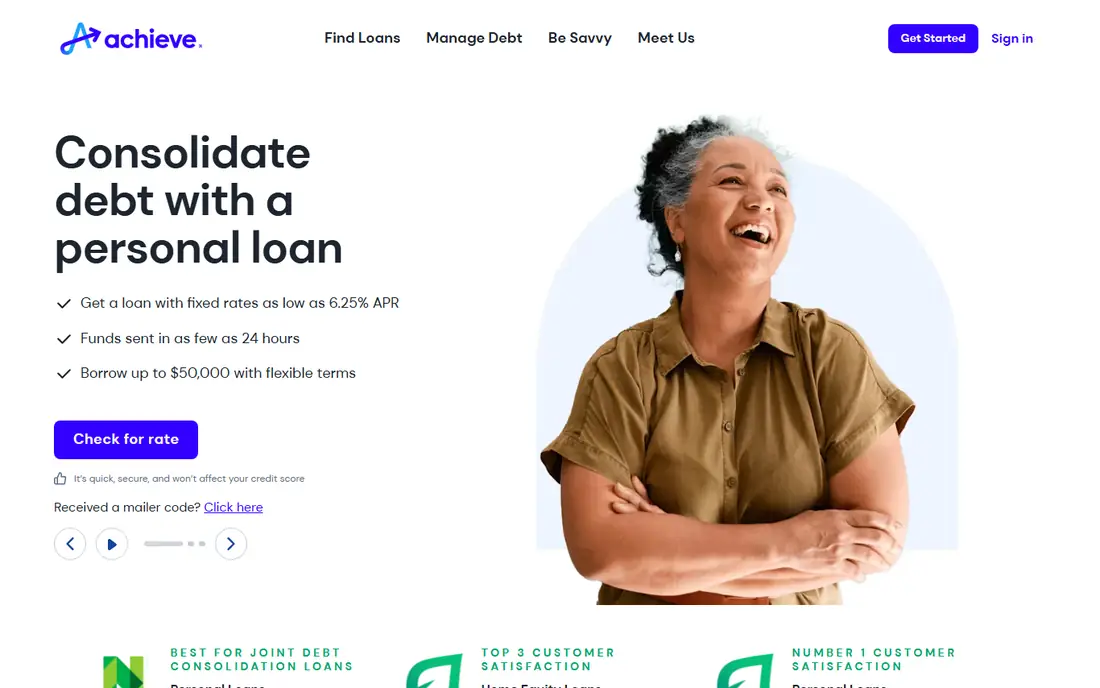 Achieve homepage