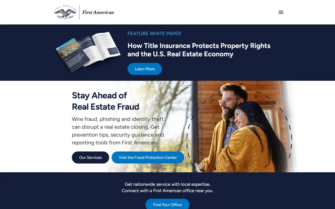 First American Home Warranty homepage