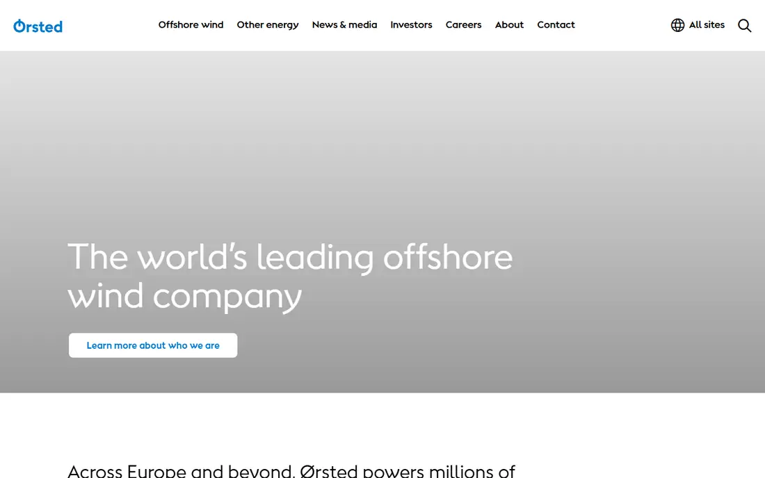 Orsted homepage