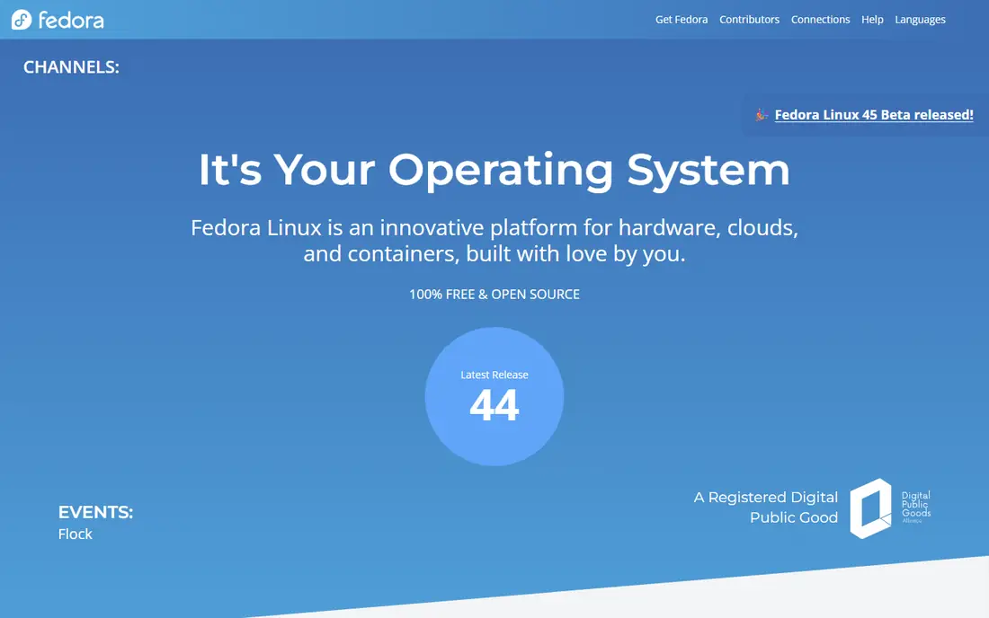 Fedora homepage