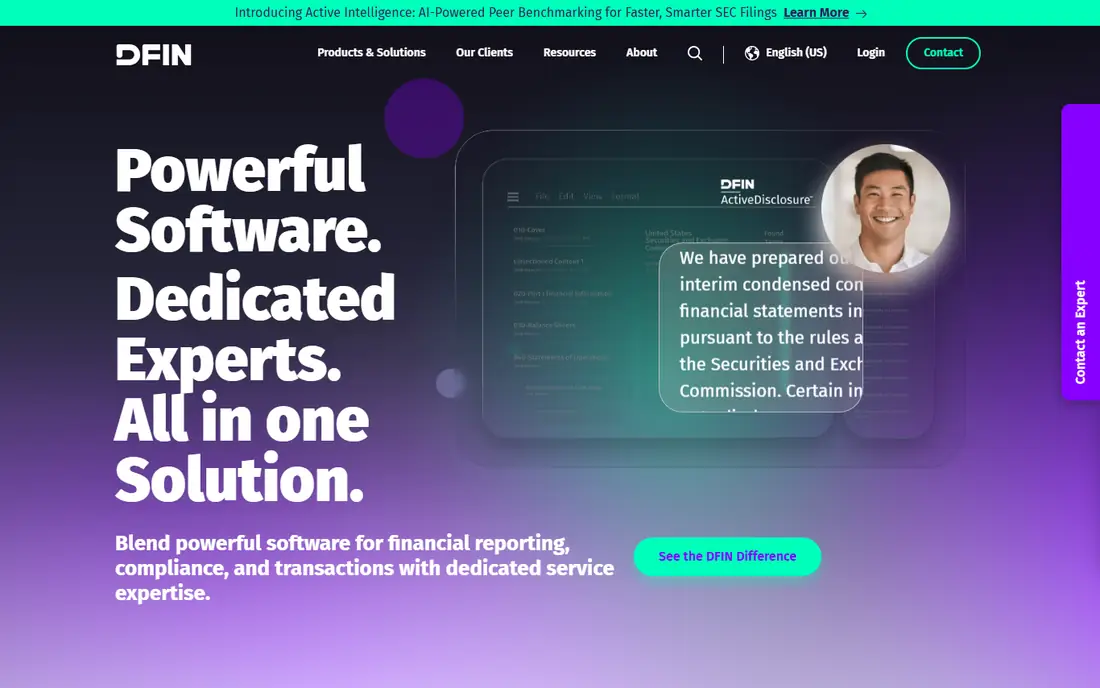 DFIN ActiveDisclosure homepage