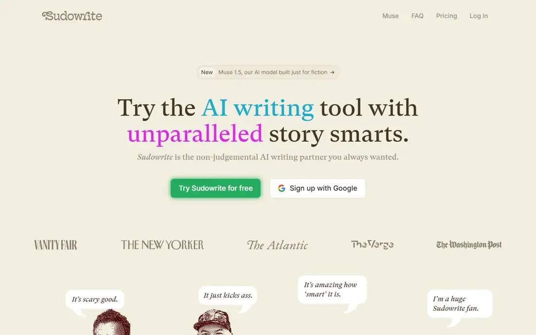 Sudowrite homepage