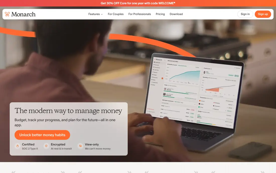 Monarch Money homepage