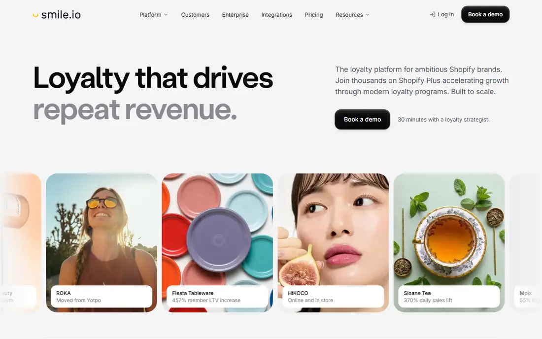Smile.io homepage