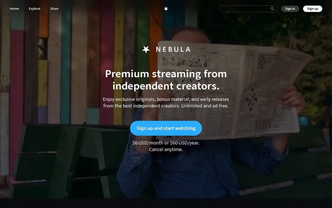 Nebula homepage