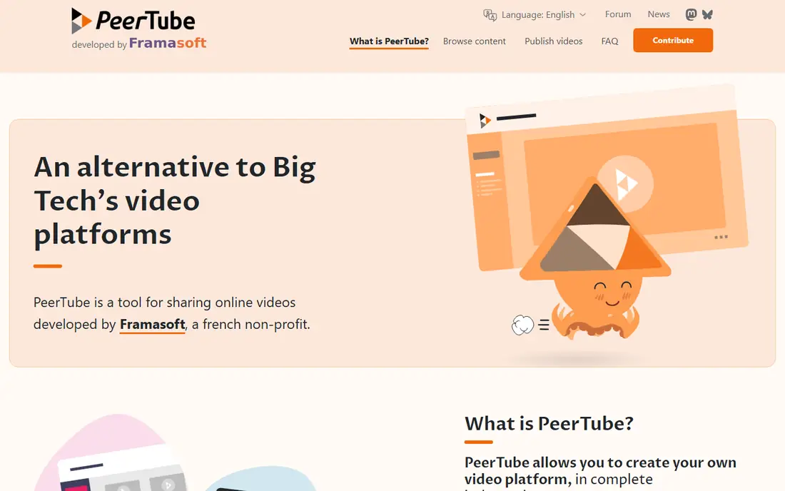 PeerTube homepage