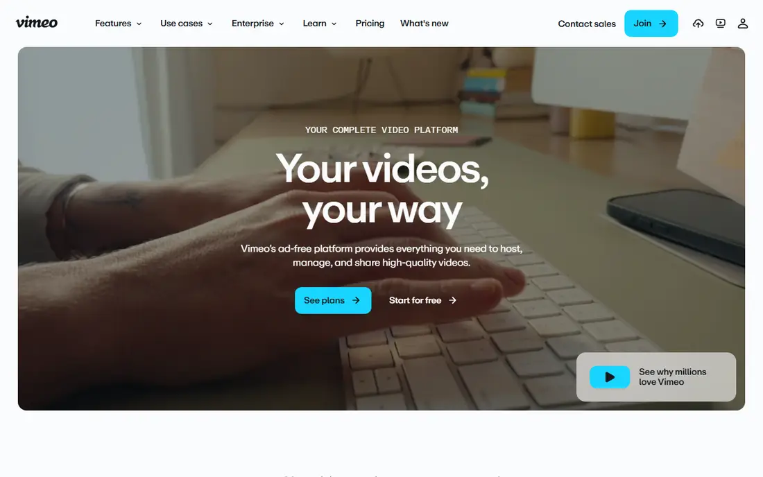 Vimeo homepage