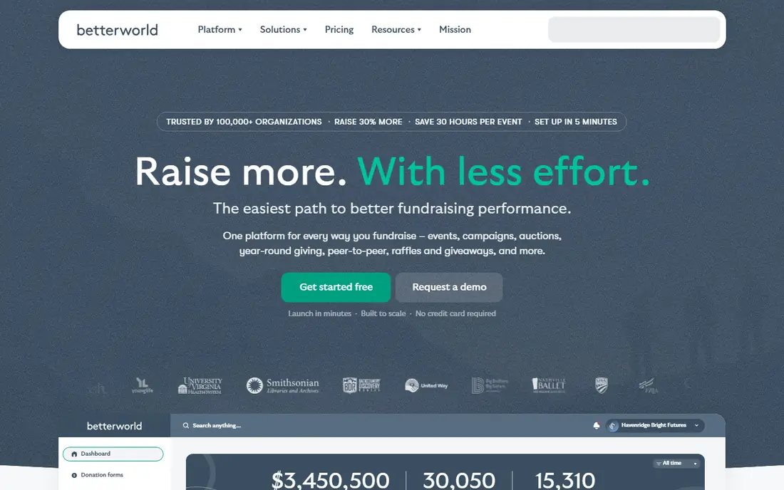 BetterWorld homepage